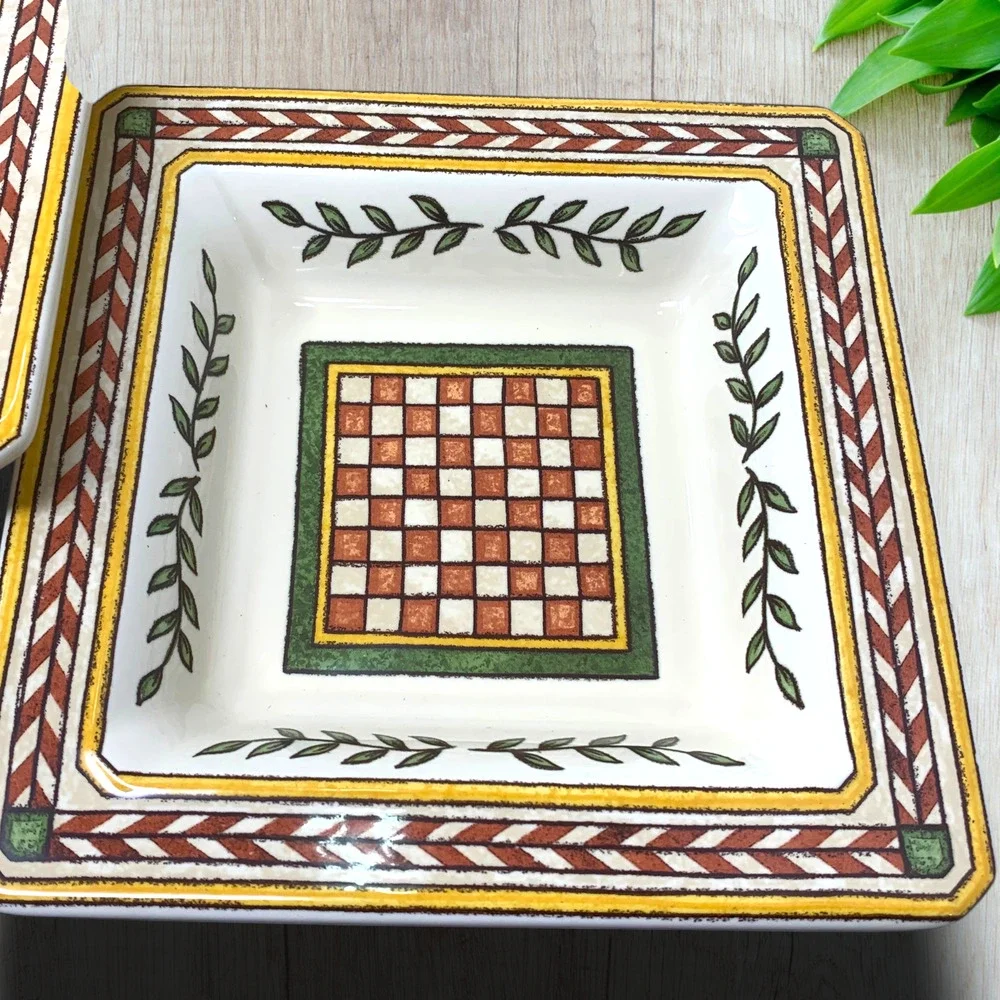 Williams Sonoma Italian Tile Square Bowl Set Italy 12